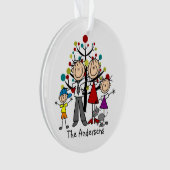 棒の姿は男の子の女の子猫のアクリルのオーナメントを育てます オーナメント (正面)