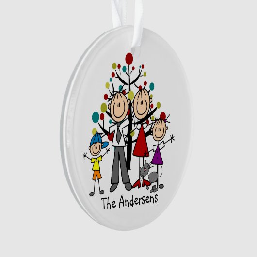 棒の姿は男の子の女の子猫のアクリルのオーナメントを育てます オーナメント (正面)