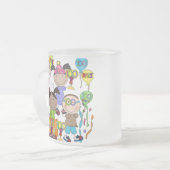 棒の姿は100日より頭が切れるからかいます フロストグラスマグカップ (正面左)