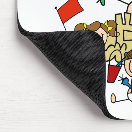 棒の姿家族のビーチのおもしろい マウスパッド (コーナー)