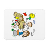 棒の姿家族のビーチのおもしろい マグネット (横)