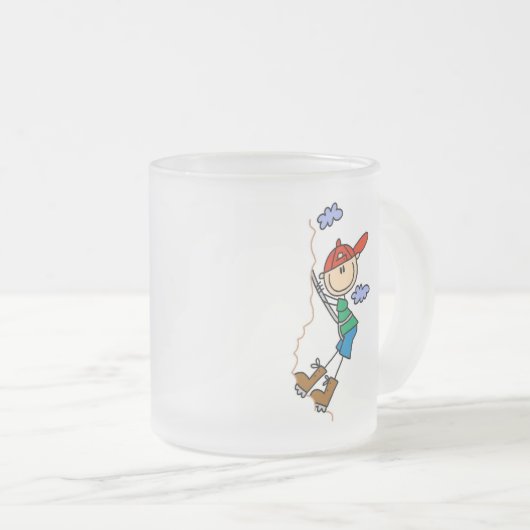 棒の姿山の登山のTシャツおよびギフト フロストグラスマグカップ (正面右)