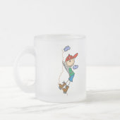 棒の姿山の登山のTシャツおよびギフト フロストグラスマグカップ (左)