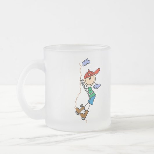 棒の姿山の登山のTシャツおよびギフト フロストグラスマグカップ (左)