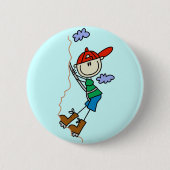 棒の姿山の登山のTシャツおよびギフト 缶バッジ (正面)