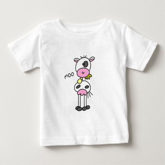 棒の姿牛Tシャツおよびギフト ベビーTシャツ (正面)
