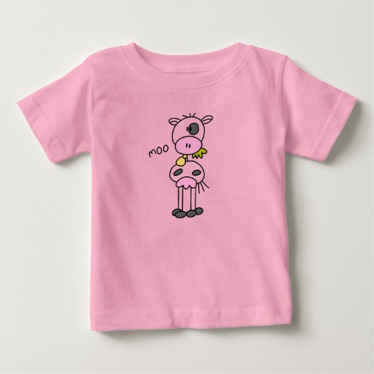 棒の姿牛Tシャツおよびギフト ベビーTシャツ (正面)