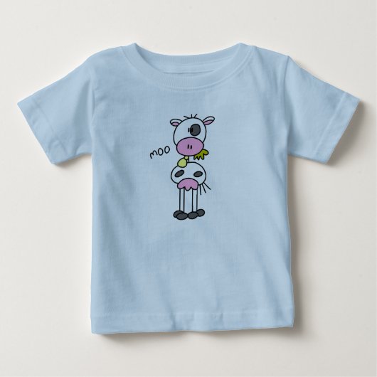 棒の姿牛Tシャツおよびギフト ベビーTシャツ (正面)