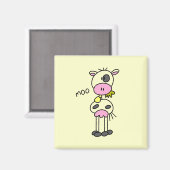 棒の姿牛Tシャツおよびギフト マグネット (正面/裏面)