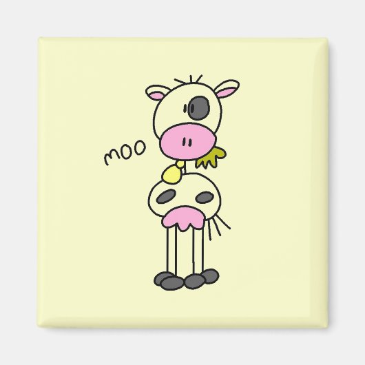 棒の姿牛Tシャツおよびギフト マグネット (正面)