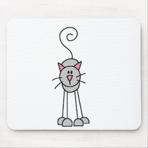 棒の姿猫のマウスパッド マウスパッド