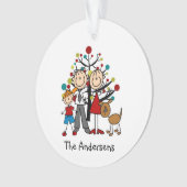 棒の姿親、男の子は、アクリルのオーナメントの後をつけます オーナメント (正面)