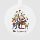 棒の姿親、男の子は、アクリルのオーナメントの後をつけます オーナメント (正面)