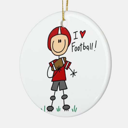 棒の姿I愛フットボールのTシャツおよびギフト セラミックオーナメント (左)