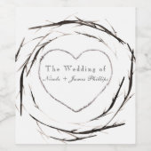 棒の枝素朴枝リースワインラベル ワインラベル (シングルラベル)