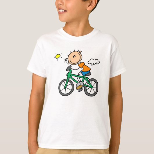 棒の男の子の乗馬の自転車 Tシャツ (正面)