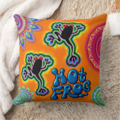 棒ほサイケデリックう熱い蛙のクッション クッション (ブランケット)