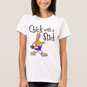 棒を持つひよこ、茶色の毛 Tシャツ