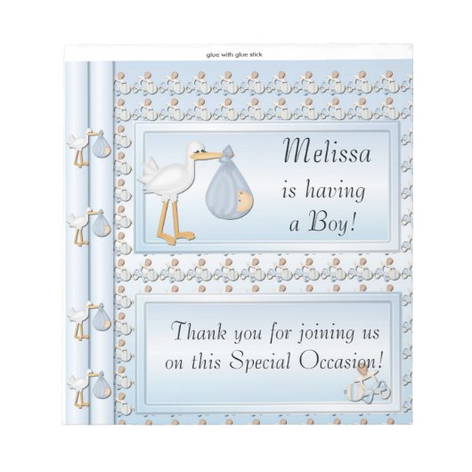 棒キャンディのラッパーのベビーシャワーの警官のパーティの記念品 ノートパッド (正面)