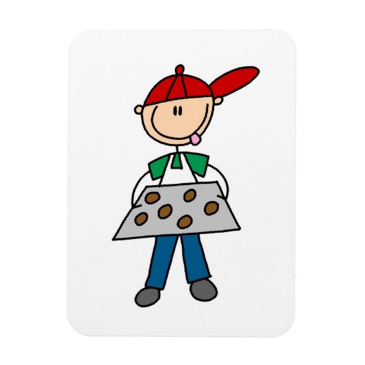 棒人間がクッキーを焼く マグネット (縦)