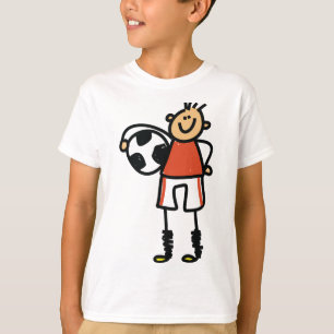 棒人間サッカー少年フットボール選手 Tシャツ