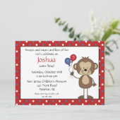 棒人間ボーイ　１歳の誕生日パーティーへの招待状 招待状 (スタンド正面)