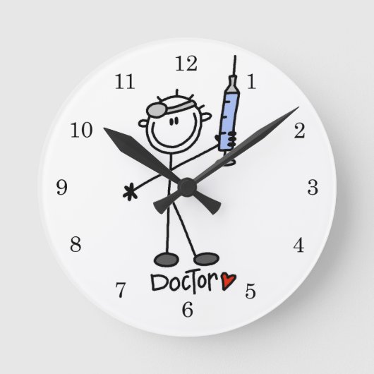 棒人間医者 ラウンド壁時計 (正面)