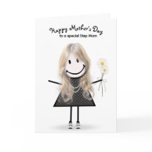棒人間女子のステップママへの母の日