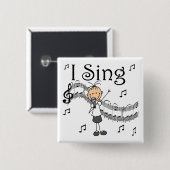 棒人間娘 I Sing Tシャツ＆ギフト 缶バッジ (正面&裏面)