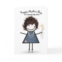 棒人間少女のステップママへの母の日