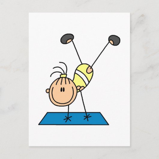 棒人間少女の宙返りTシャツ&ギフト ポストカード (正面)