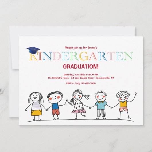 棒人間 招待状 (正面)