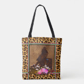 棒宝樽レーサー樽レース用レオパードプリント トートバッグ (裏面)