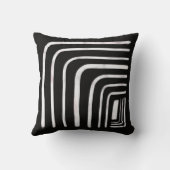 棒布の素朴な黒と白フェミニン クッション (裏面)