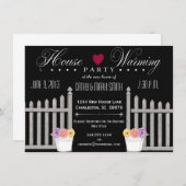 棒杭の囲いの引っ越し祝いパーティーのパーティの招待状 招待状 (正面/裏面)