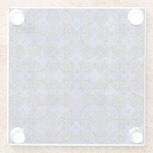 棒法黒と青の菱形 ガラスコースター (裏面)