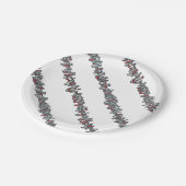 棒石 – 黒と赤のストライプ ペーパープレート (アングル)