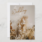 棒穂モダン乾素朴花 招待状 (正面)