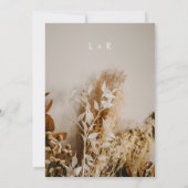 棒穂モダン乾素朴花 招待状 (裏面)