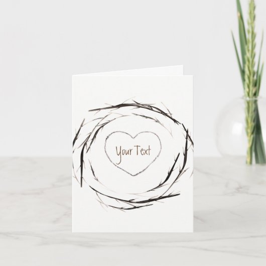 棒素朴小枝ブランチリースありがとう サンキューカード (正面)