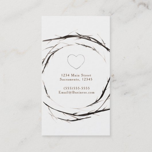 棒素朴小枝ブランチリースカスタムエレガント 名刺 (裏面)