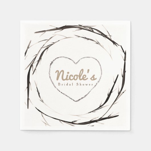 棒素朴小枝ブランチリースカスタムパーティー スタンダードカクテルナプキン (正面)