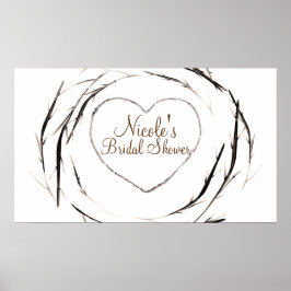 棒素朴小枝ブランチリースバナーポスター ポスター