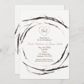 棒素朴小枝ブランチリース招待状 招待状 (正面/裏面)