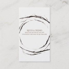 棒素朴枝の枝リース友人を参照 紹介カード