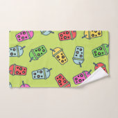 棒葉バブルティーパターン バスタオルセット (ハンドタオル)