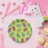 棒葉バブルティーパターン ペーパープレート (パーティー)