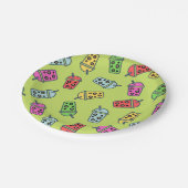 棒葉バブルティーパターン ペーパープレート (アングル)