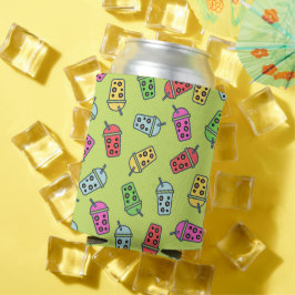 棒葉バブルティーパターン 缶クーラー