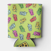 棒葉バブルティーパターン 缶クーラー (正面)